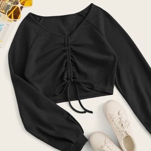 NWOT front scrunch tie top